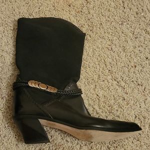 Black suede and leather heeled Via Spiga boots